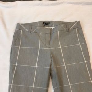 Express Columnist Grey/White Slacks